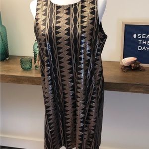 Bb Dakota black and gold sequins minidress - like new condition size L